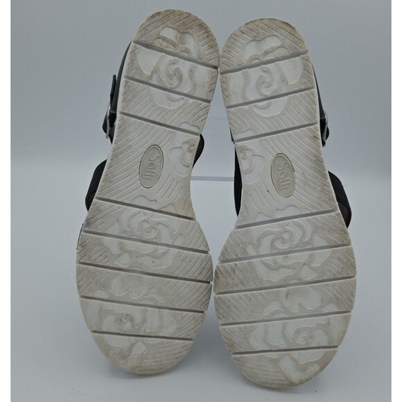 Sofft Sandals Strappy Black Leather Low Wedge Heel Back Zipper Womens 8 M - Picture 7 of 8